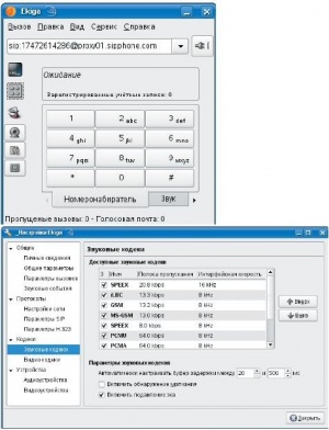 Главное окно и окно настроек
